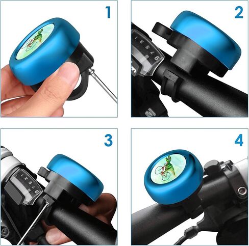 Kid's Bike Bell Vintage Classic Aluminum Alloy Bicycle Bell Loud Crisp Sound Bike Horns Unicorn Cycling Bell Handlebars Bell for Bike Blue Bicycle Bell for Adults Girls Boy in Saudi Arabia