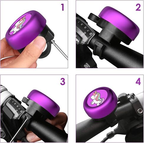 Kid's Bike Bell Vintage Classic Aluminum Alloy Bicycle Bell Loud Crisp Sound Bike Horns Unicorn Cycling Bell Handlebars Bell for Bike Blue Bicycle Bell for Adults Girls Boy in Saudi Arabia