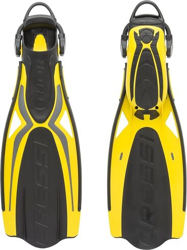 Cressi Adult Open Heel Fins with Elastic Bungee Strap for Scuba Diving - Strength, Power, Comfort, Aesthetics, Lightness - Thor EBS: Made in Italy in Saudi Arabia