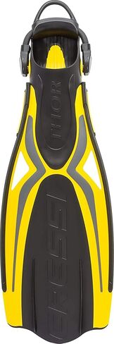 Cressi Adult Open Heel Fins with Elastic Bungee Strap for Scuba Diving - Strength, Power, Comfort, Aesthetics, Lightness - Thor EBS: Made in Italy in Saudi Arabia