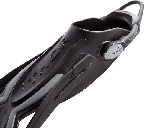 Cressi Adult Open Heel Fins with Elastic Bungee Strap for Scuba Diving - Strength, Power, Comfort, Aesthetics, Lightness - Thor EBS: Made in Italy in Saudi Arabia