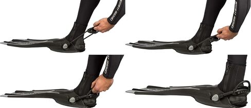 Cressi Adult Open Heel Fins with Elastic Bungee Strap for Scuba Diving - Strength, Power, Comfort, Aesthetics, Lightness - Thor EBS: Made in Italy in Saudi Arabia