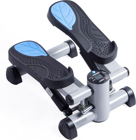 EFITMENT Fitness Mini Stepper لتمارين الجسم بالكامل، معدات تمارين القلب، دواسات مضادة للانزلاق، هيدروليكية قابلة للتعديل، شاشة LCD رقمية مع أشرطة مقاومة اختيارية in Kuwait