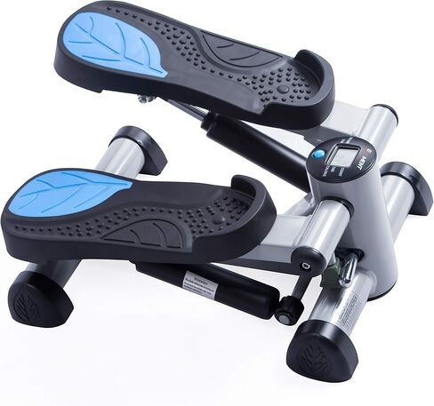 EFITMENT Fitness Mini Stepper لتمارين الجسم بالكامل، معدات تمارين القلب، دواسات مضادة للانزلاق، هيدروليكية قابلة للتعديل، شاشة LCD رقمية مع أشرطة مقاومة اختيارية in Kuwait