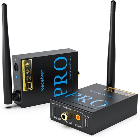 Lavales Wireless Audio Transmitter Receiver 2.4Ghz Wireless Adapter Kit for TV to Subwoofer/Powered Speaker/Stereo/Soundbar, 320ft Long Range 20ms Low Lag 192kHz/24bit HiFi Audio in Kuwait