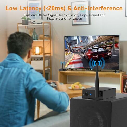Lavales Wireless Audio Transmitter Receiver 2.4Ghz Wireless Adapter Kit for TV to Subwoofer/Powered Speaker/Stereo/Soundbar, 320ft Long Range 20ms Low Lag 192kHz/24bit HiFi Audio in Kuwait