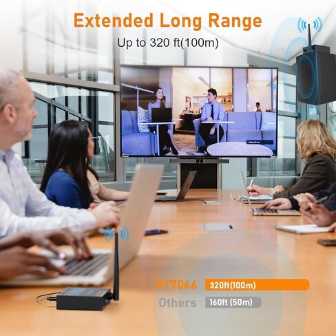 Lavales Wireless Audio Transmitter Receiver 2.4Ghz Wireless Adapter Kit for TV to Subwoofer/Powered Speaker/Stereo/Soundbar, 320ft Long Range 20ms Low Lag 192kHz/24bit HiFi Audio in Kuwait