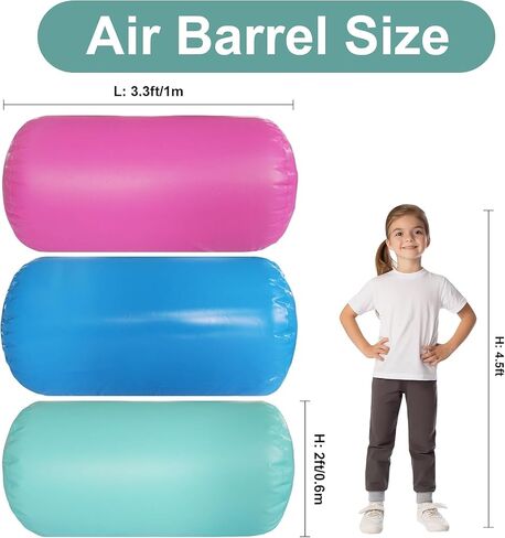 Air Roller Gymnastics Air Barrel Inflatable Tumbling Mat, Gymnastic Equipment Tumbler Backbend Trainer with Electric Pump for Home Use, Gym Training, Yoga Balance Exercise, Cheerleading in Saudi Arabia