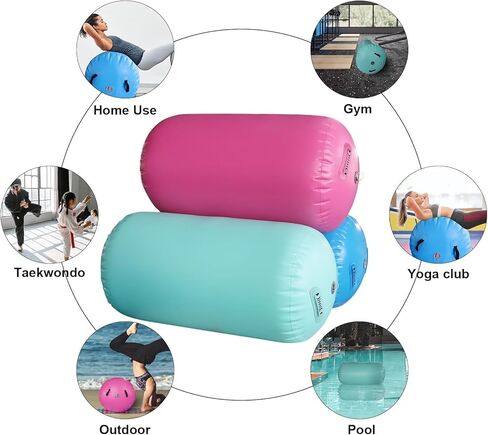 Air Roller Gymnastics Air Barrel Inflatable Tumbling Mat, Gymnastic Equipment Tumbler Backbend Trainer with Electric Pump for Home Use, Gym Training, Yoga Balance Exercise, Cheerleading in Saudi Arabia