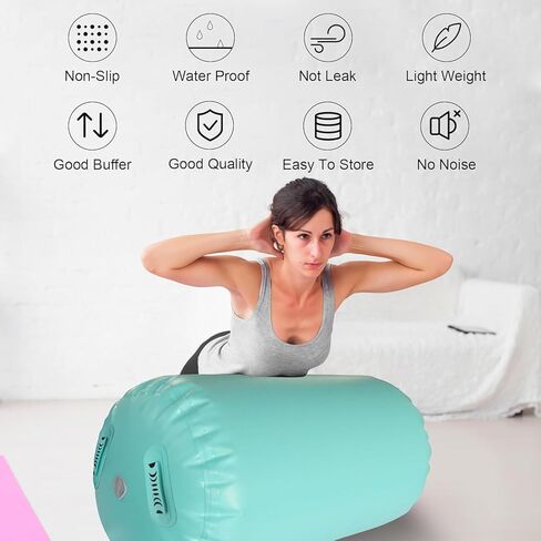 Air Roller Gymnastics Air Barrel Inflatable Tumbling Mat, Gymnastic Equipment Tumbler Backbend Trainer with Electric Pump for Home Use, Gym Training, Yoga Balance Exercise, Cheerleading in Saudi Arabia