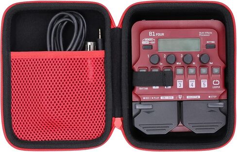 حقيبة حمل صلبة بديلة من co2CREA لدواسة معالج Zoom FOUR Bass Guitar متعددة التأثيرات (Zoom G1X B1X A1X FOUR حافظة جيتار، حافظة حمراء) in Saudi Arabia