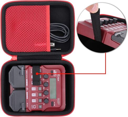 حقيبة حمل صلبة بديلة من co2CREA لدواسة معالج Zoom FOUR Bass Guitar متعددة التأثيرات (Zoom G1X B1X A1X FOUR حافظة جيتار، حافظة حمراء) in Saudi Arabia