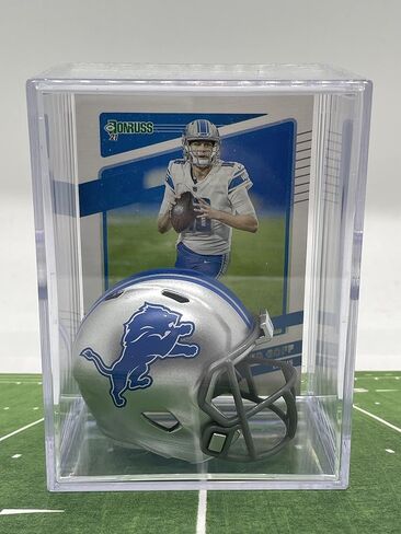 Detroit Lions NFL Helmet Shadowbox w/Jared Goff card in Saudi Arabia