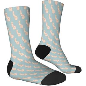 Funny Socks for Men Women Crew Socks Casual Athletic Crazy in Blue Short Socks Gifts