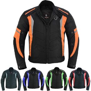 Motorsports Men’s Textile All-Season Motorcycle CE Armored Waterproof Protective with Air Vent Zippers