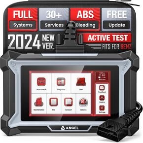 ANCEL DS160 Bidirectional OBD2 Scanner fits for Benz Maybach, Full Systems Diagnostic Scan Tool with 30+ Reset Services, ABS Bleed, SAS, Battery Reset, Lifetime Free WiFi Update, Live Chat Support