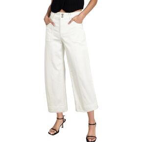 Astylish Womens High Waisted Wide Leg Jeans Cropped Straight Leg Denim Pants