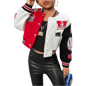 SOLY HUX Toddler Girl's 2 Piece Sweatsuits Outfits Letter Graphic Long Sleeve Varsity Jacket and Leggings Pants Set