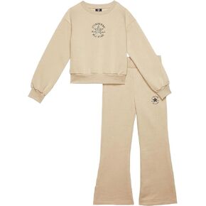 Converse girls Chuck Patch Graphic Crew & Flared Pant Set (Big Kid)