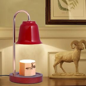 Candle Warmer Lamp with 2-6H Timer & Dimmer, Dimmable Wax Melt Warmer, Home Decor with Christmas Stickers, Compatible with Yankee Candle Jars, Home Scented Candle Melter, 2 Bulbs 50W, 110-120v (RED)