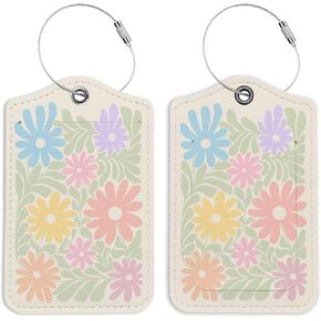 Pink Flowers Coquette Luggage Tags for Suitcases, Preppy Luggage Tag, Back to School, Trendy 2 Pack Luggage Tags for Travel, Funky Teen Girl Gifts Suitcase Tags in Kuwait