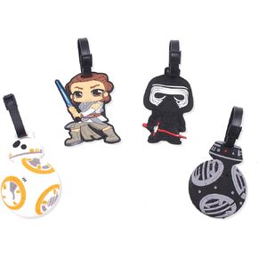 4 Pcs Set Star BB8 Jedi Soldiers Silicone Travel Luggage Baggage Identification Labels ID Tag for Bag Suitcase Plane Cruise Ships with Belt Strap