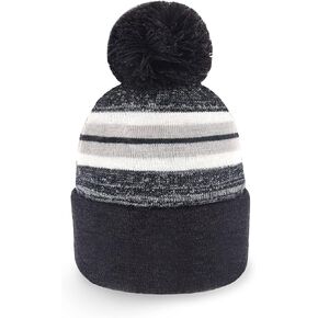 CHOK.LIDS Plain Color Stripe Beanies for Men and Women Soft Acrylic Knit Cuffed Beanie Cap Winter Hat Outdoor