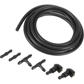 Motoforti 7pcs Front Windshield Washer Nozzles Kit for Ford F150 2005-2013 2 Meters Windshield Washer Hose with Connectors Replaces 3W7Z17603AA Long-lasting