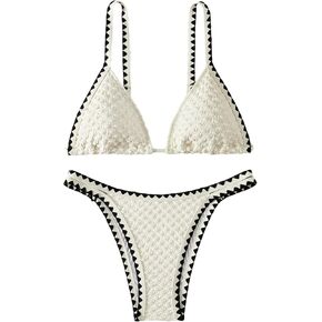 SHENHE Women's Triangle Bikini 2 Piece Swimsuit Tie Back High Cut Sexy Bathing Suit