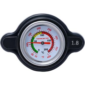 High Pressure Radiator Cap with Temperature Gauge, Compatible with Honda, Kawasaki, Suzuki, Yamaha, Polaris Ranger, Husqvarna Dirt Bike, KTM, More Motorcycle ATV Models, 1.8 Bar 25.6psi