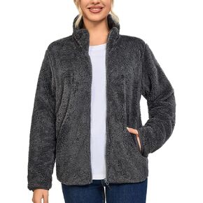 Little Donkey Andy Women's Winter Hoodies Sherpa Fleece Jacket Warm Lightweight Sweatshirt Zip Up Outerwear Fuzzy Coat