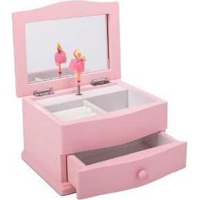 Cottage Garden Ballerina Pink 7.5 x 5.8 MDF Wood and Velvet Musical Jewelry Box Plays Tune Swan Lake