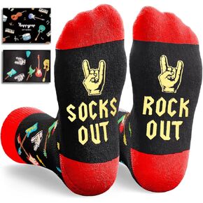 HAPPYPOP Rock and Roll Gifts for Men Women - Funny Punk Rock Gifts Rock Socks for Rock Lovers, Music Gifts for Teens Music Lovers