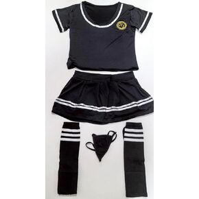 Mei Naier - 1209 Sexy Cheerleader Outfit, One-size, Black