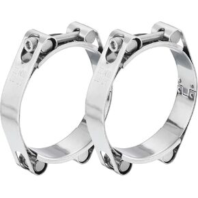 uxcell 2Pcs T-Bolt Hose Clamp, 304 Stainless Steel Intake Soft Hose, Clamp Range 60-70mm for 2.76" Hose ID, T-Clamps for Automotive, Intercooler, Radiator, Silver
