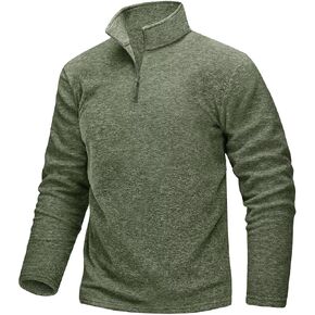 TACVASEN Mens Quarter Zip Sweatshirt Long Sleeve Pullover 1/4 Zip Up Golf Shirt for Men Winter Fleece Lined Thermal Sweater