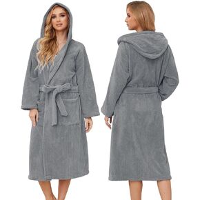 Hooded Bathrobes for Women, Soft Long Towel Robes for Women - Quick Dry yet Warm
