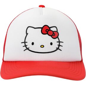 Hello Kitty Character Face Red & White Trucker Hat