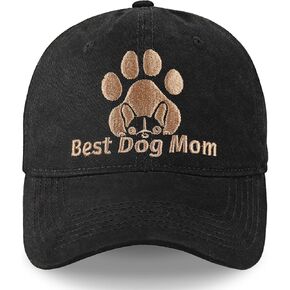 Dog Mom Hat for Women, Dog Lovers Gifts for Women 3D Embroidery Adjustable Size Baseball Cap, Best Dog Mom Gifts for Women