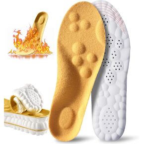 4D Cloud Soles for Women - Constant Temperature Warm Cloud Insoles - Trim to Fit Cold Weather Thermal Steppers Insoles with Arch Support for Foot Pain Relief and Fatigue Reduction(US W 6.5-9)