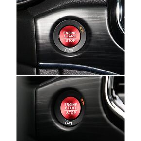 LECART Engine Start Stop Button Cover for Jeep Cherokee/Grand Cherokee 2014-2021 Auto Interior Decor Accessories Red Trim Stickers