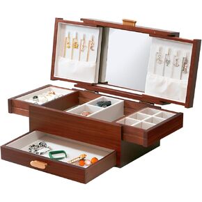 Jewelry Box Solid Wood Jewelry Box Jewelry Ring Necklace Watches Earrings And Other Multi-style Storage Organizer Girl Wife Mother Gifts