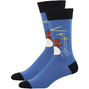 Socksmith Men's Drum Solo Novelty Sock, Bluefog,One Size