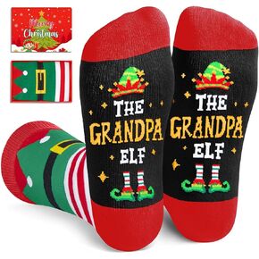 HAPPYPOP Christmas Gifts Stocking Socks for Men - Secret Santa Socks Xmas Stocking Stuffers for Him Red