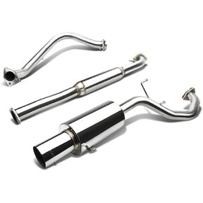 DNA MOTORING CBE-GALANT99-L4 Cat Back Exhaust System [Compatible with 99-03 Mitsubishi Galant DS/ES/LS 2.4L SOHC 4G64 l4 Engines ONLY]