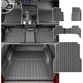 حصيرة أرضية powoq متوافقة مع 2022-2025 Santa Cruz Truck Bed Mat 4.3FT Truck Liner TPE Bed Mat Floor بطانة بديلة لـ 2022-2025 Santa Cruz Accessories (4.3FT Bed Mat + Floor Mat)