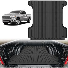 Nilight Trunk Bed Mat for 2019-2022 2023 2024 Dodge Ram 1500 Accessories 5.7 FT, All Weather Protection TPE Pickup Rubber Bed Liner Cargo Mat, Black