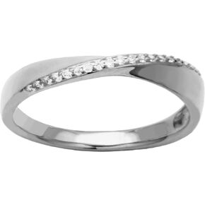 Amazon Essentials Cubic Zirconia Crossover Eternity Ring in Sterling Silver