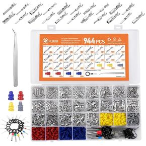 944Pcs Pin Connector Kit,Car Electrical Wire Connectors Terminal Pins,21Type Non-Insulated Plug 1/1.5/1.8/2.2/2.8/3.5mm,Removal Male Female Crimp Pins,Large Quantity&Easy Store