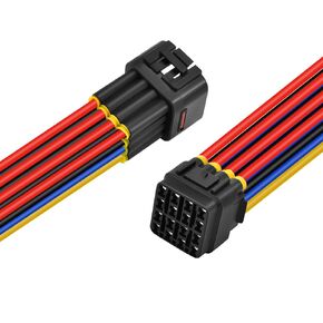 16 Pin Connector Waterproof Electrical Plug Automotive Wire Pigtail Cable for Car Vehicle Motorcycle, Trucks, Boats, Trailers, Electric Vehicle, Household Yard Lighting Systems